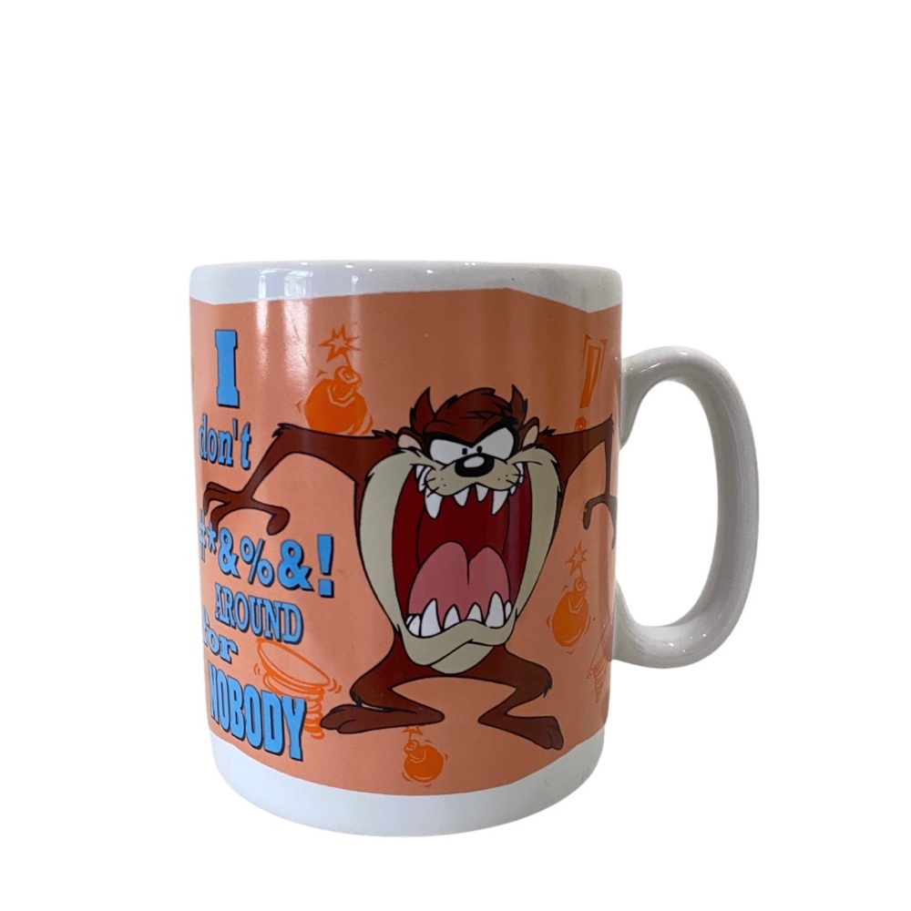 Vintage Warner Bros Tasmanian Devil Taz Ceramic Coffee Mug Cup 32 OZ - 1996